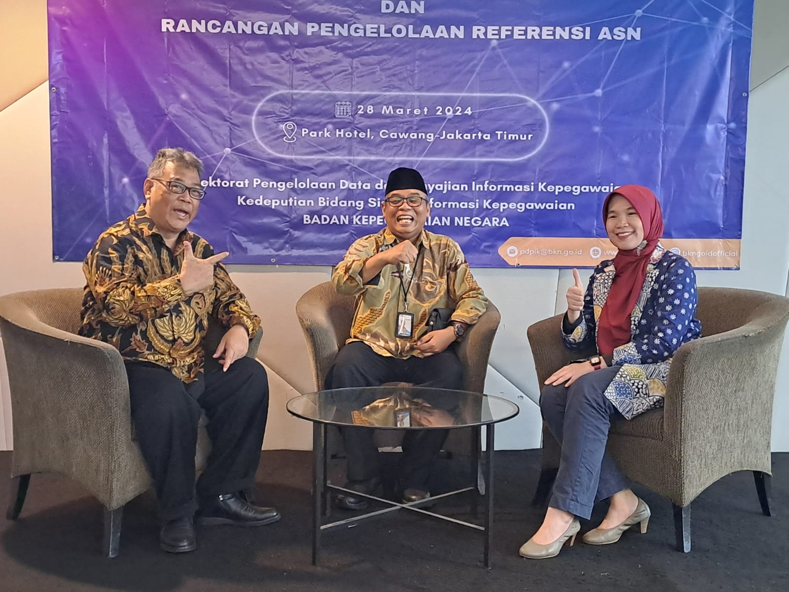 Rapat penyusunan Tabel dan Pengelolaan Referensi ASN serta Pembuatan Dashboard Disparitas Data ASN 2024 di Park Hotel Cawang Jakarta pada tanggal 28 Maret 2024.